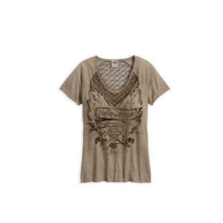 CAMISETA MUJER CROCHET LACE ACCENT BY H-D