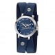 Womens Crystal Double Wrap Leather Watch - Blue BY H-D
