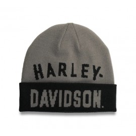 HARLEY DAVIDSON HAT-KNIT,CUFFED,GREY
