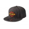 Gorra negra Bar & Shield Washed Fitted