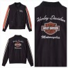 Harley Davidson Women's Iconic Sleeve Striped Matte Satin Bomber Jacket