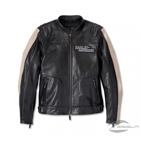 Chaqueta Harley Davidson Enduro Screamin' Eagle Leather para hombre-negra