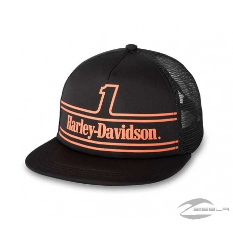 Harley Davidson 1 Racing Trucker Cap - Black Beauty