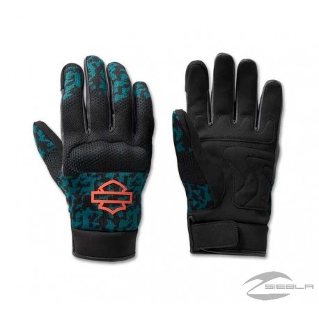 Harley Davidson Men's Dyna Knit Mesh Gloves - Camo - mediterranean