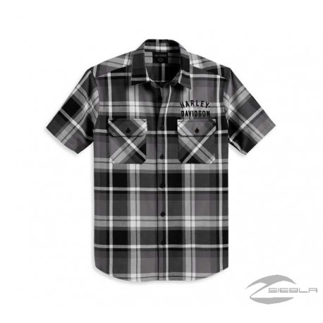 Harley Davidson Men's Staple Plaid Shirt - Neutral Plaid