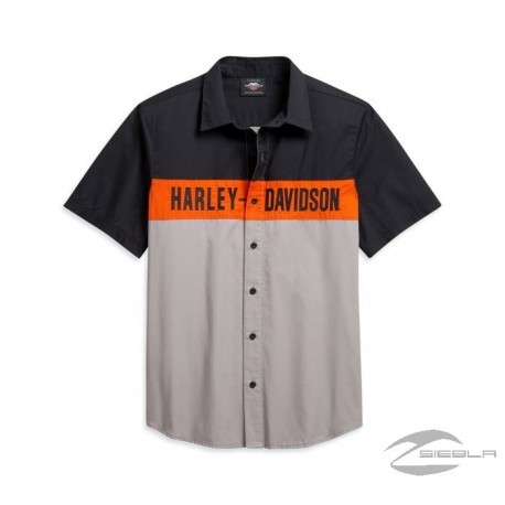 Camisa Harley Davidson con logo y bloques de color para hombre