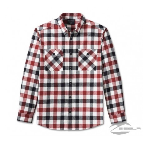 Men's Harley Davidson Essence Shirt - Reddish Brown Checkered