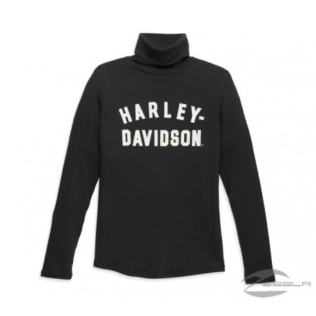 Camiseta Harley Davidson Milwaukee Rib Turtleneck para mujer - Black Beauty