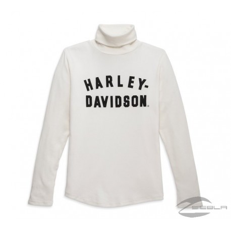 Camiseta Harley Davidson Milwaukee Rib Turtleneck para mujer - Cloud Dancer