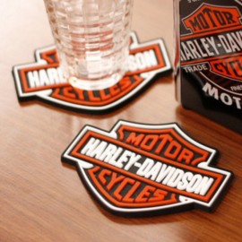 Harley-Davidson Bar & Shield Rubber Coaster Set of 4