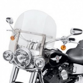 Parabrisas Harley Davidson King-Size Detachable Transparente con Soportes Pulidos FL Softail (Transparente de 21")