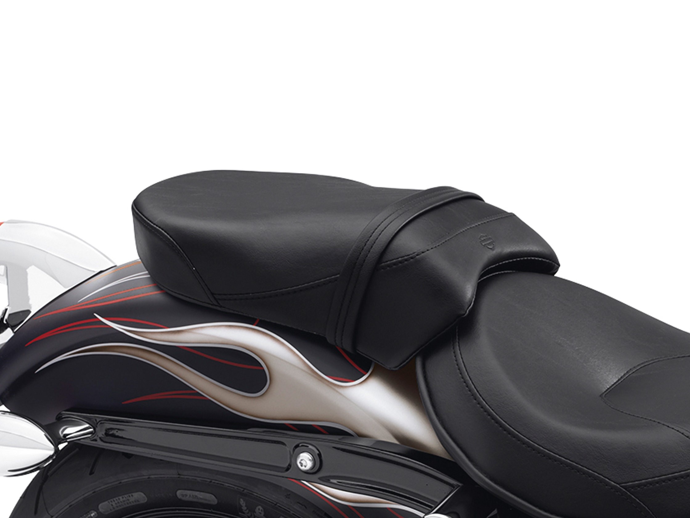 Silla de cuero y accesorios almacenamiento en motocicleta Harley